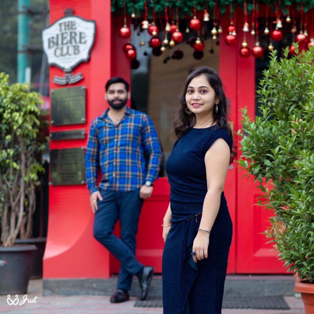 Beautiful Prewedding couple photo bride in black dress